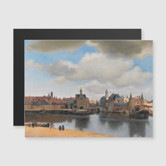 Johannes Vermeer, van Deft, Uitzicht Delft Magnetische Uitnodiging (Voorkant / Achterkant)