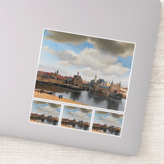Johannes Vermeer, van Deft, Uitzicht Delft Sticker (Detail)