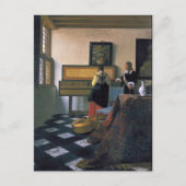 Johannes Vermeer, van Delft, De muzieklessen Briefkaart (Voorkant)