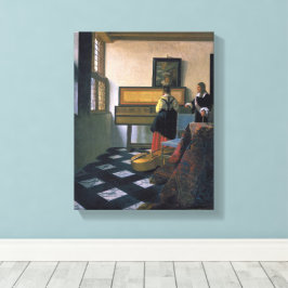 Johannes Vermeer, van Delft, De muzieklessen Canvas Afdruk