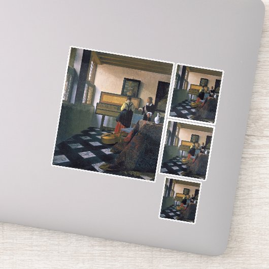 Johannes Vermeer, van Delft, De muzieklessen Sticker (Detail)
