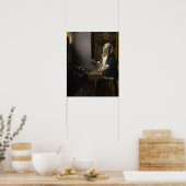 Johannes Vermeer, Vrouw die een evenwicht houdt Poster (Keuken)