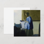 Johannes Vermeer - Vrouw in Blauw Leest een brief Bedankkaart (Voorkant / Achterkant)