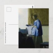 Johannes Vermeer - Vrouw in Blauw Leest een brief Briefkaart (Voorkant / Achterkant)