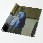 Johannes Vermeer - Vrouw in Blauw Leest een brief Cadeaupapier (Uitgerold)