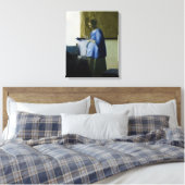 Johannes Vermeer - Vrouw in Blauw Leest een brief Canvas Afdruk (Insitu (Slaapkamer))