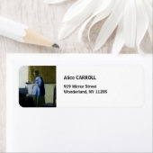 Johannes Vermeer - Vrouw in Blauw Leest een brief Etiket (Insitu)