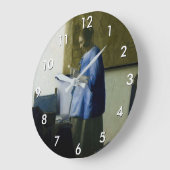 Johannes Vermeer - Vrouw in Blauw Leest een brief Grote Klok (Hoek)