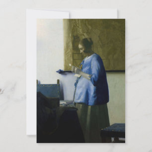 Johannes Vermeer - Vrouw in Blauw Leest een brief Kaart