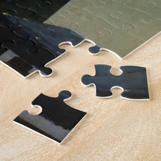 Johannes Vermeer - Vrouw in Blauw Leest een brief Legpuzzel (Zijkant)