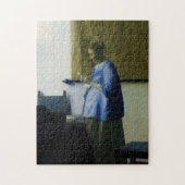 Johannes Vermeer - Vrouw in Blauw Leest een brief Legpuzzel (Verticaal)