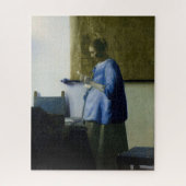 Johannes Vermeer - Vrouw in Blauw Leest een brief Legpuzzel (Verticaal)