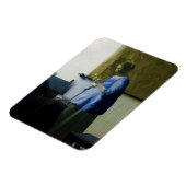 Johannes Vermeer - Vrouw in Blauw Leest een brief Magneet (Linkerzijde)