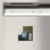 Johannes Vermeer - Vrouw in Blauw Leest een brief Magneet (Insitu (Vaatwasser))