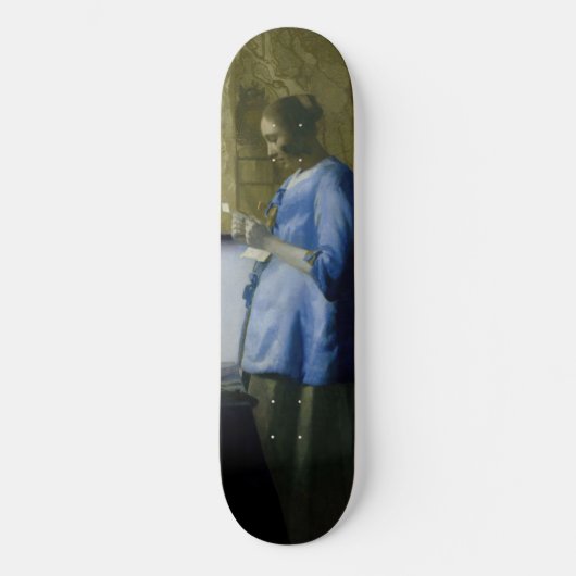 Johannes Vermeer - Vrouw in Blauw Leest een brief Persoonlijk Skateboard (Voorkant)