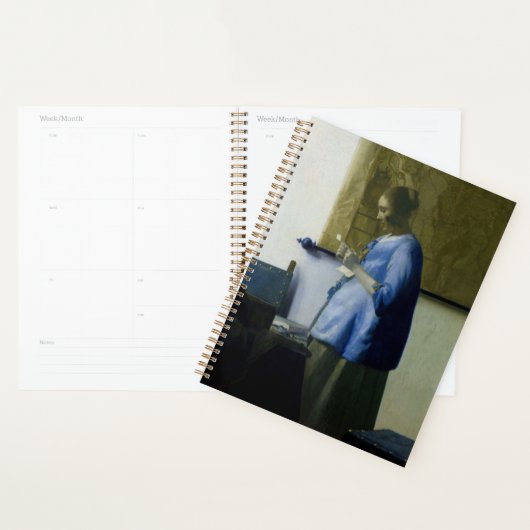 Johannes Vermeer - Vrouw in Blauw Leest een brief Planner (Display)