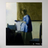Johannes Vermeer - Vrouw in Blauw Leest een brief Poster (Voorkant)