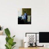 Johannes Vermeer - Vrouw in Blauw Leest een brief Poster (Thuiskantoor)
