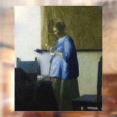 Johannes Vermeer - Vrouw in Blauw Leest een brief Raamsticker (Vel 2)