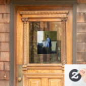 Johannes Vermeer - Vrouw in Blauw Leest een brief Raamsticker (Huis Deur)