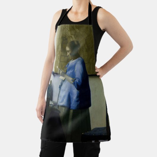 Johannes Vermeer - Vrouw in Blauw Leest een brief Schort (Insitu)