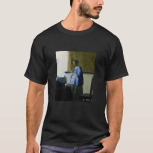 Johannes Vermeer - Vrouw in Blauw Leest een brief T-shirt