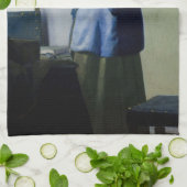 Johannes Vermeer - Vrouw in Blauw Leest een brief Theedoek (Gevouwen)