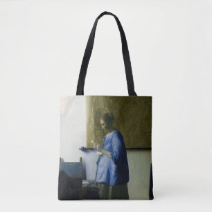 Johannes Vermeer - Vrouw in Blauw Leest een brief Tote Bag