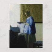 Johannes Vermeer - Vrouw in het blauw een brief le Briefkaart (Voorkant)