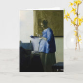 Johannes Vermeer - Vrouw in het blauw een brief le Kaart (Gele Bloem)
