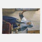 Johannes Vermeer - Vrouw met een waterkan Theedoek (Horizontaal)