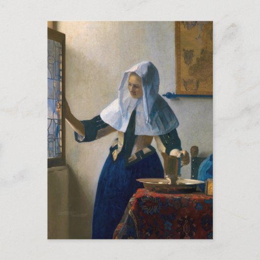 Johannes Vermeer - Vrouw met een waterpitcher Briefkaart (Voorkant)