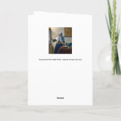 Johannes Vermeer - Vrouw met een waterpitcher Kaart (Achterkant)