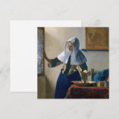 Johannes Vermeer - Vrouw met een waterpitcher Kaart (Voorkant / Achterkant)