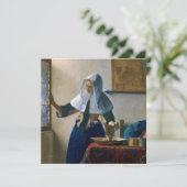 Johannes Vermeer - Vrouw met een waterpitcher Kaart (Staand voorkant)