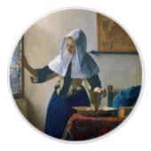 Johannes Vermeer - Vrouw met een waterpitcher Keramische Knop (Voorkant)