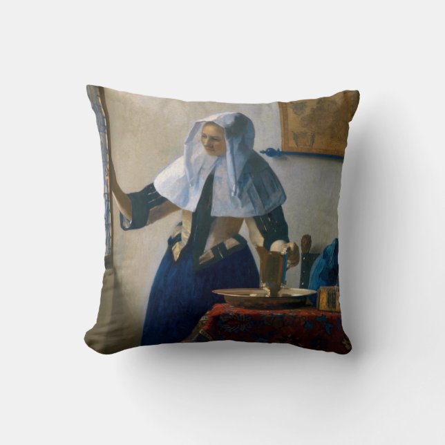 Johannes Vermeer - Vrouw met een waterpitcher Kussen (Voorkant)