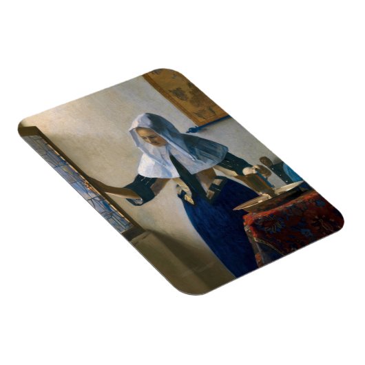 Johannes Vermeer - Vrouw met een waterpitcher Magneet (Rechterzijde)