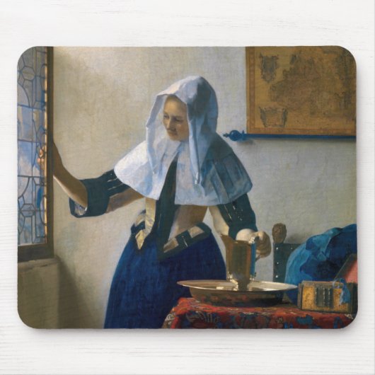 Johannes Vermeer - Vrouw met een waterpitcher Muismat (Voorkant)