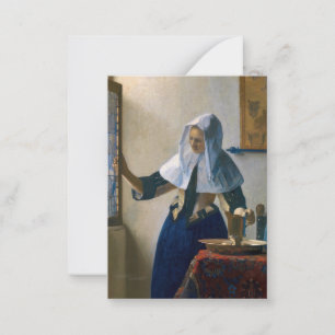 Johannes Vermeer - Vrouw met een waterpitcher Notitiekaartje