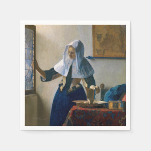 Johannes Vermeer - Vrouw met een waterpitcher Servet