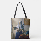Johannes Vermeer - Vrouw met een waterpitcher Tote Bag (Achterkant)