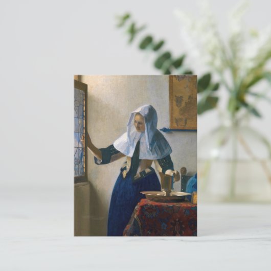 Johannes Vermeer - Vrouw met waterkan Briefkaart (Staand voorkant)