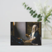 Johannes Vermeer - Vrouw met weegschaal Briefkaart (Staand voorkant)