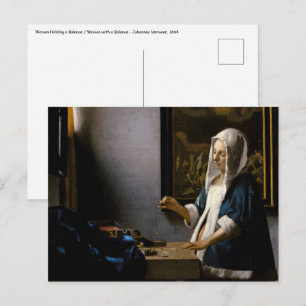 Johannes Vermeer - Vrouw met weegschaal Briefkaart