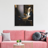 Johannes Vermeer - Woman Holding a Balance Canvas Afdruk (Insitu (Woonkamer))
