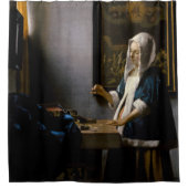Johannes Vermeer - Woman Holding a Balance Douchegordijn (Voorkant)