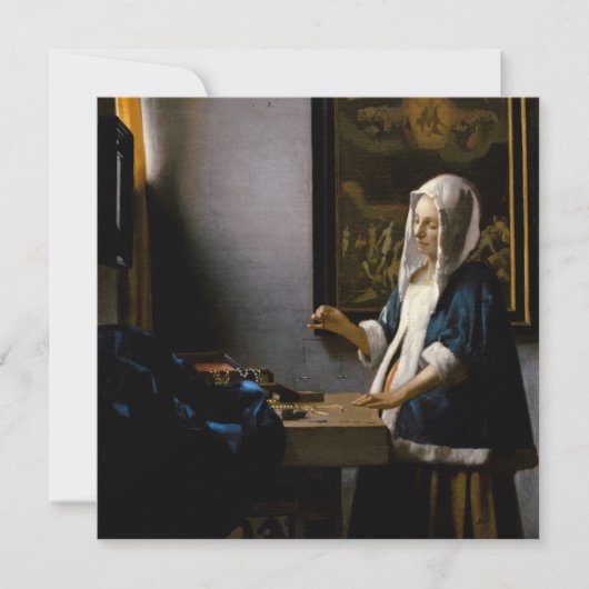 Johannes Vermeer - Woman Holding a Balance Kaart (Voorkant)