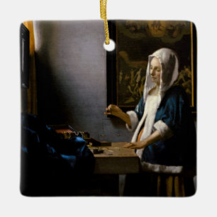 Johannes Vermeer - Woman Holding a Balance Keramisch Ornament