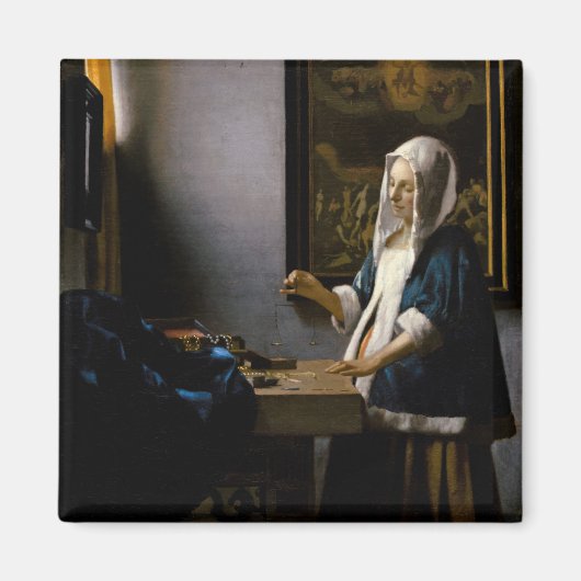 Johannes Vermeer - Woman Holding a Balance Magneet (Voorkant)